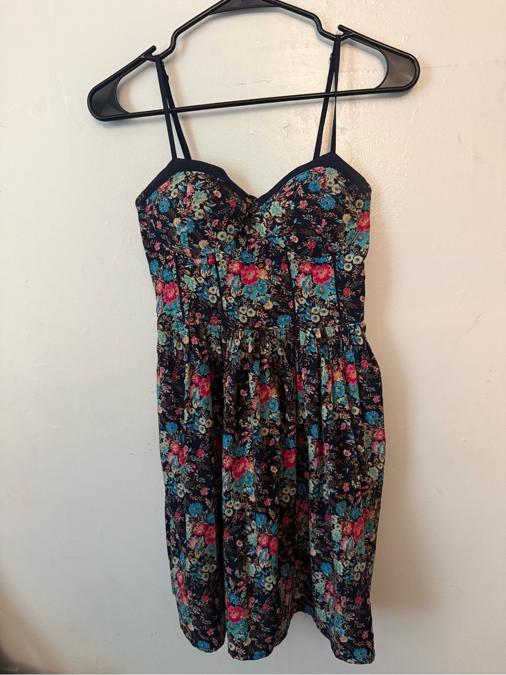 band of gypsies black dress Floral Mini with Pink and Blue Blooms Color:Brown White Dot Stylish Sweater Dress Outfit Plus Size Party Dresses